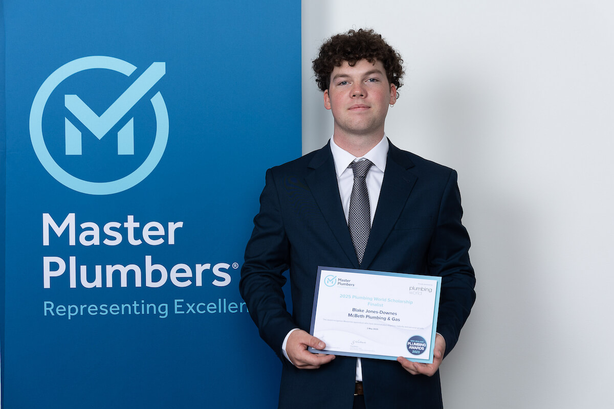 Blake Jones-Downes with Plumbing World Scholarship